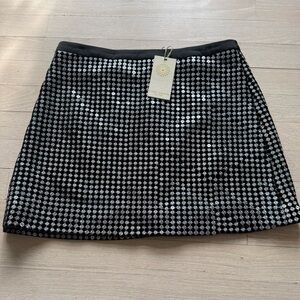 Ramy Brook Black and Silver Sequin Mini Skirt- NWT!! Size 4